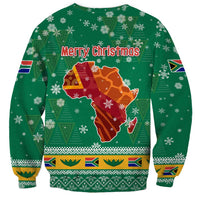 South Africa Christmas Sweatshirt Santa Reindeer and Africa Map - Wonder Print Shop