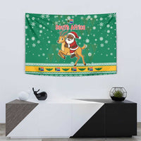 South Africa Christmas Tapestry Santa Reindeer and Africa Map - Wonder Print Shop