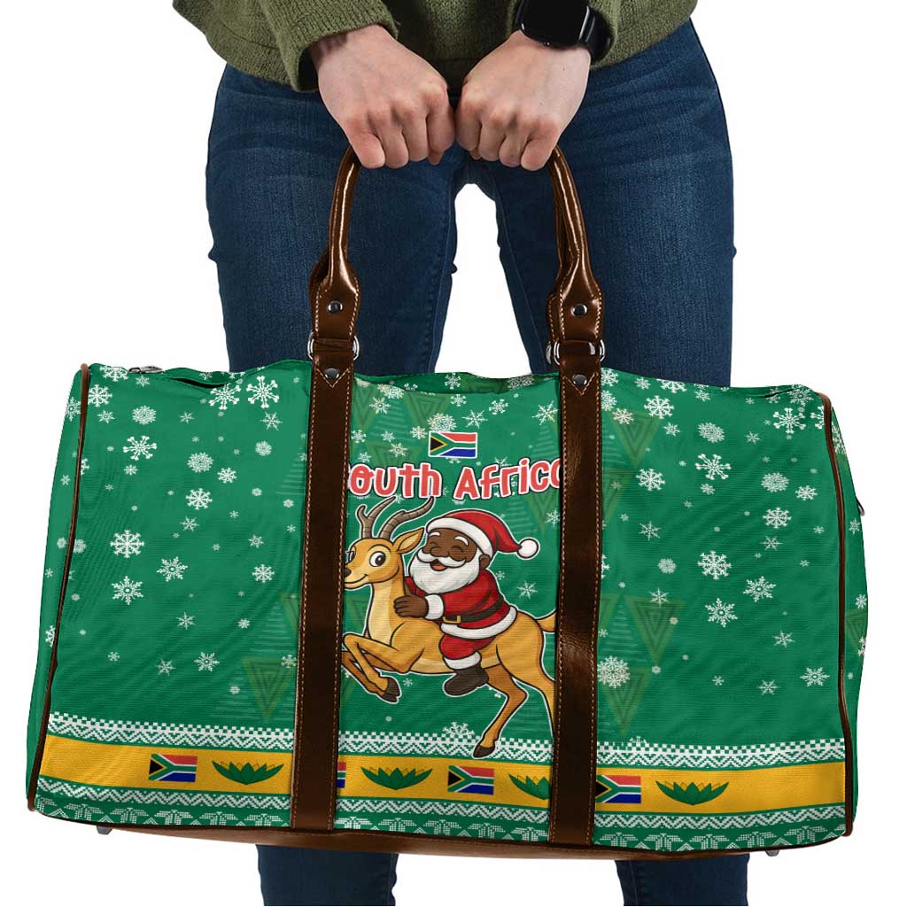 South Africa Christmas Travel Bag Santa Reindeer and Africa Map - Wonder Print Shop