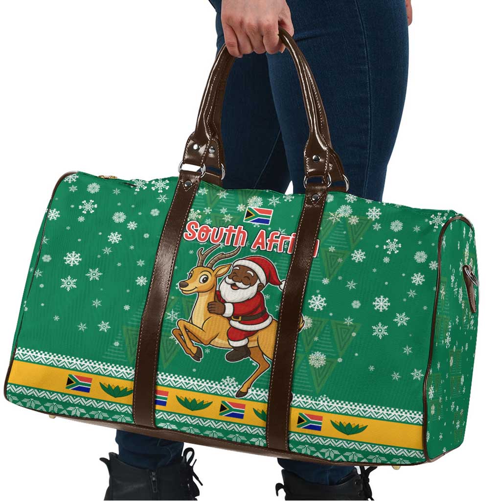 South Africa Christmas Travel Bag Santa Reindeer and Africa Map - Wonder Print Shop