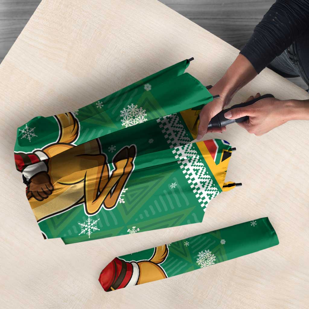 South Africa Christmas Umbrella Santa Reindeer and Africa Map - Wonder Print Shop