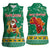 South Africa Christmas Women Sleeveless Polo Shirt Santa Reindeer and Africa Map - Wonder Print Shop