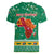 South Africa Christmas Women V-Neck T-Shirt Santa Reindeer and Africa Map - Wonder Print Shop