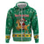 South Africa Christmas Zip Hoodie Santa Reindeer and Africa Map - Wonder Print Shop