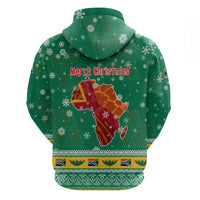 South Africa Christmas Zip Hoodie Santa Reindeer and Africa Map - Wonder Print Shop