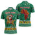 South Africa Christmas Zipper Polo Shirt Santa Reindeer and Africa Map - Wonder Print Shop