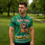 South Africa Christmas Zipper Polo Shirt Santa Reindeer and Africa Map - Wonder Print Shop