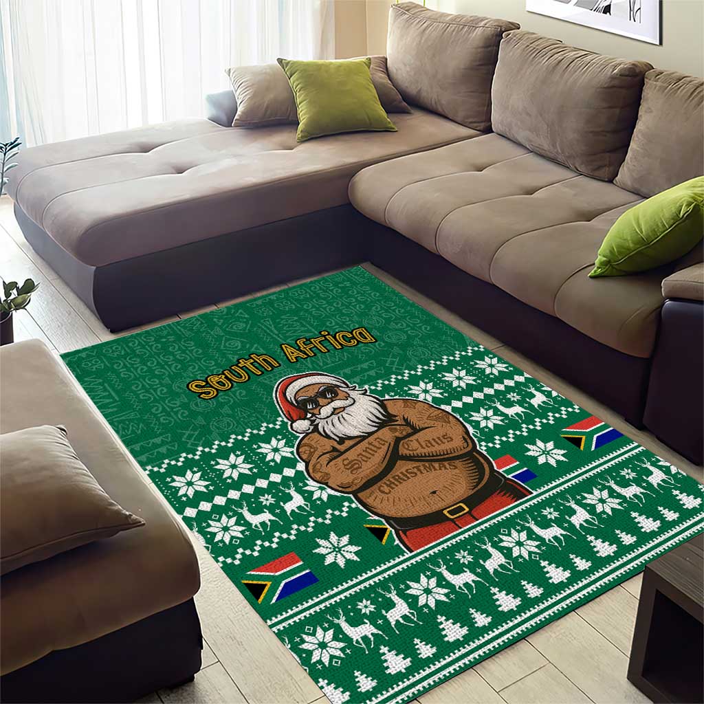 South Africa Christmas Area Rug Christmas Santa Claus Tattoo - Wonder Print Shop
