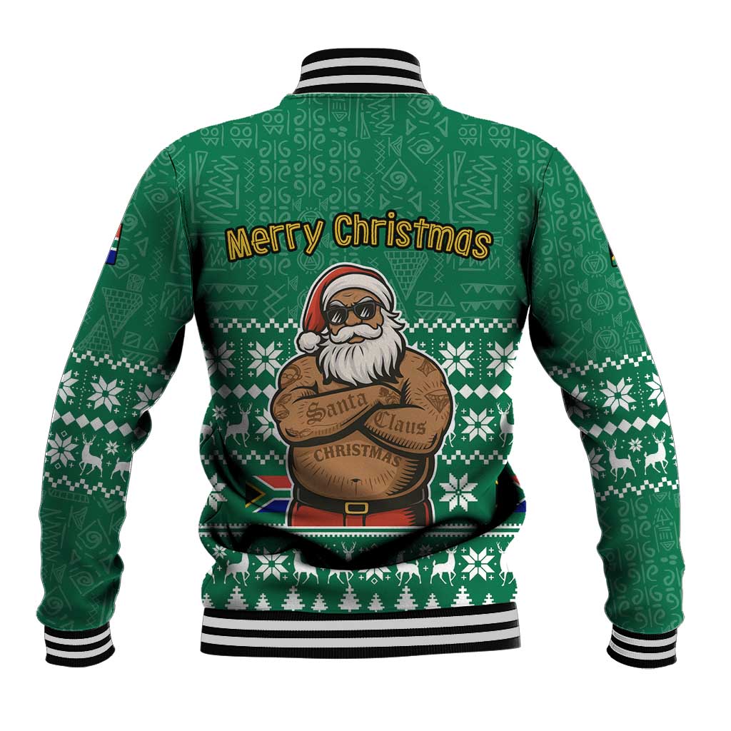 South Africa Christmas Baseball Jacket Christmas Santa Claus Tattoo - Wonder Print Shop