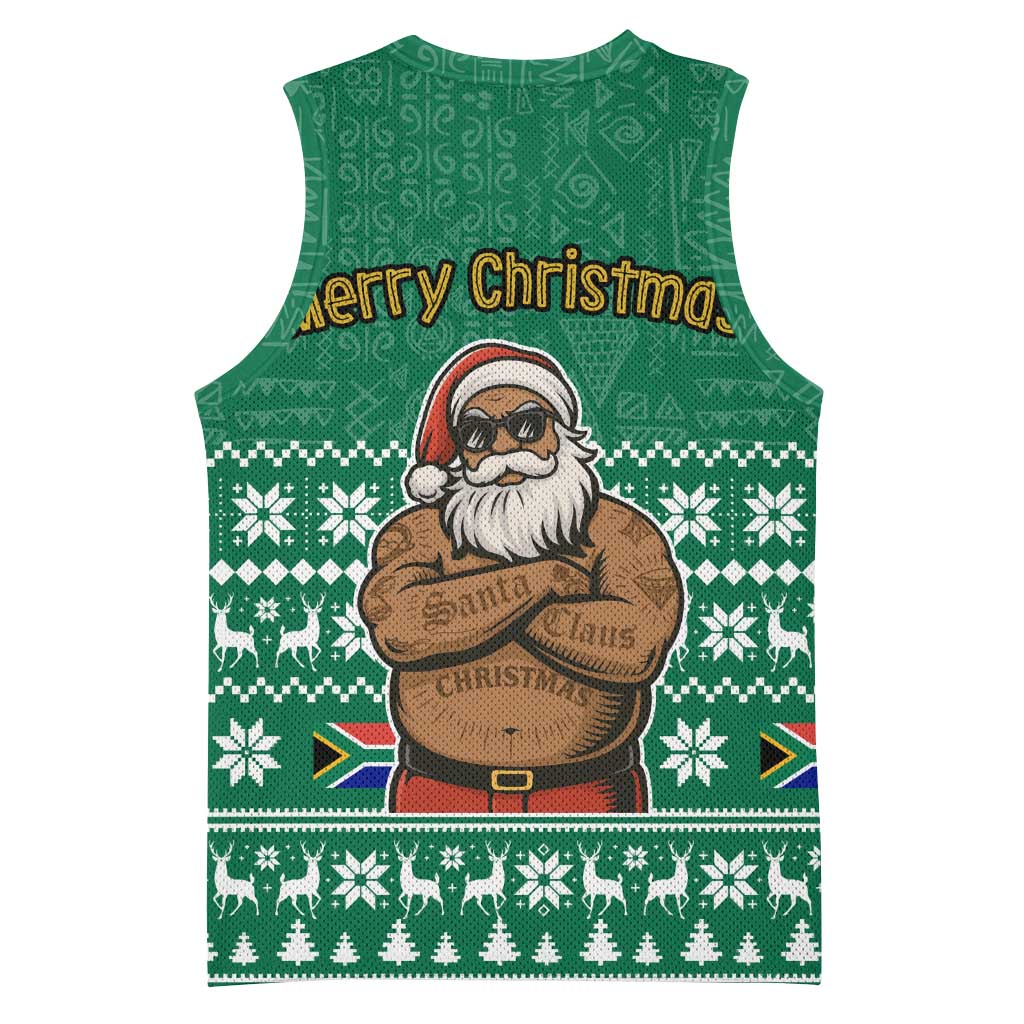 South Africa Christmas Basketball Jersey Christmas Santa Claus Tattoo - Wonder Print Shop