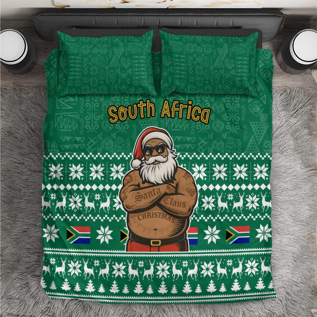 South Africa Christmas Bedding Set Christmas Santa Claus Tattoo - Wonder Print Shop