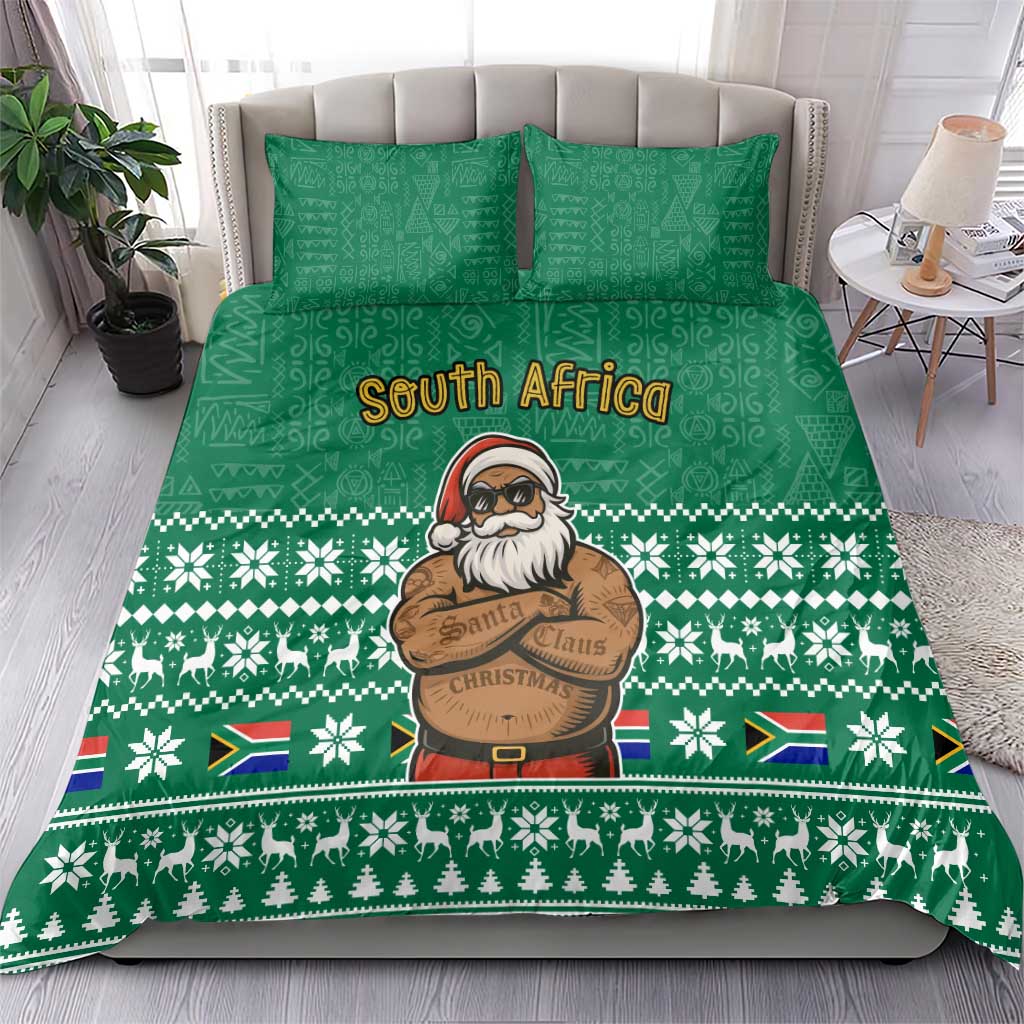 South Africa Christmas Bedding Set Christmas Santa Claus Tattoo - Wonder Print Shop
