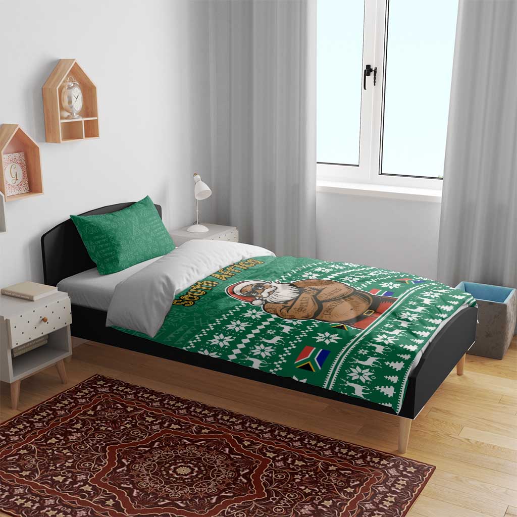 South Africa Christmas Bedding Set Christmas Santa Claus Tattoo - Wonder Print Shop