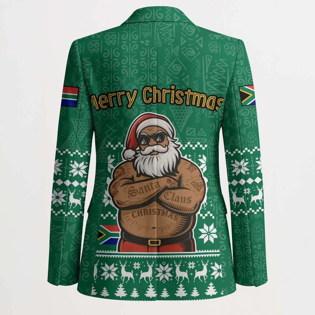 South Africa Christmas Blazer Christmas Santa Claus Tattoo - Wonder Print Shop