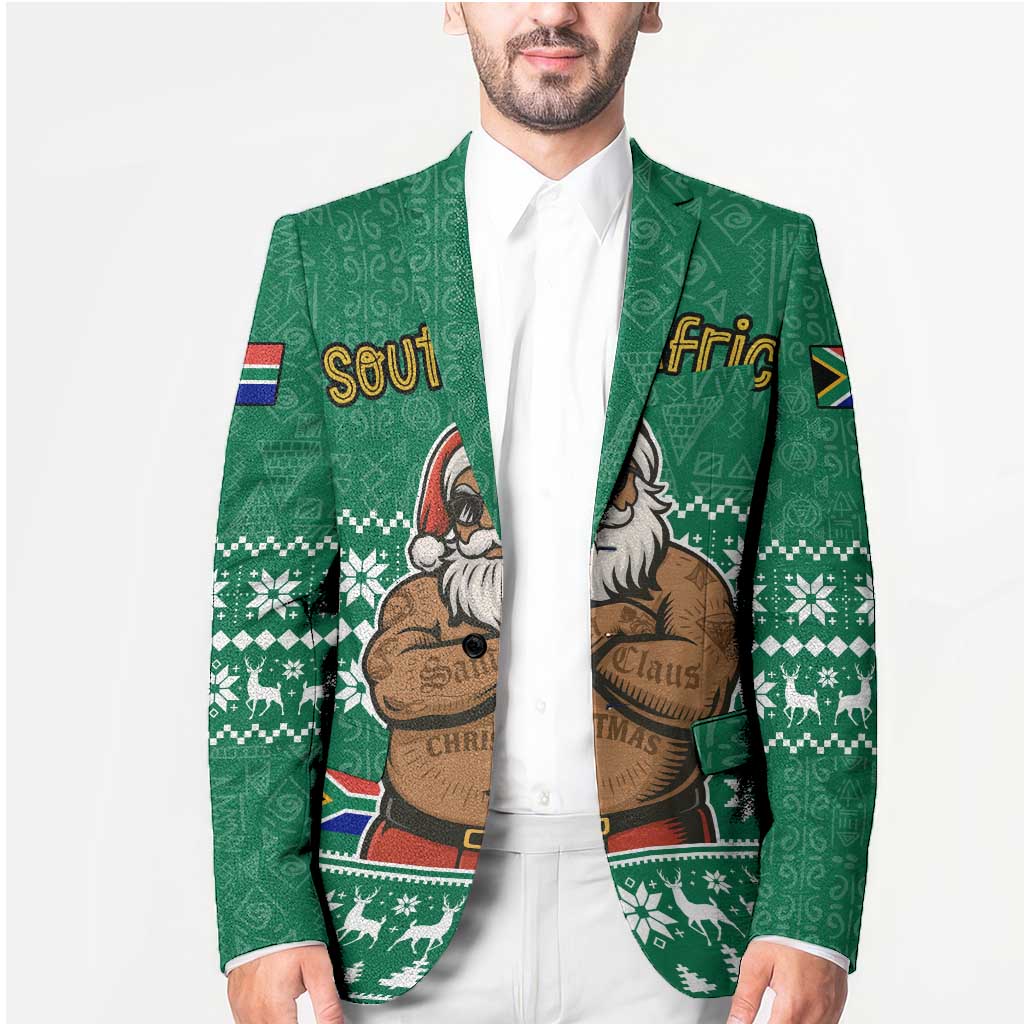 South Africa Christmas Blazer Christmas Santa Claus Tattoo - Wonder Print Shop