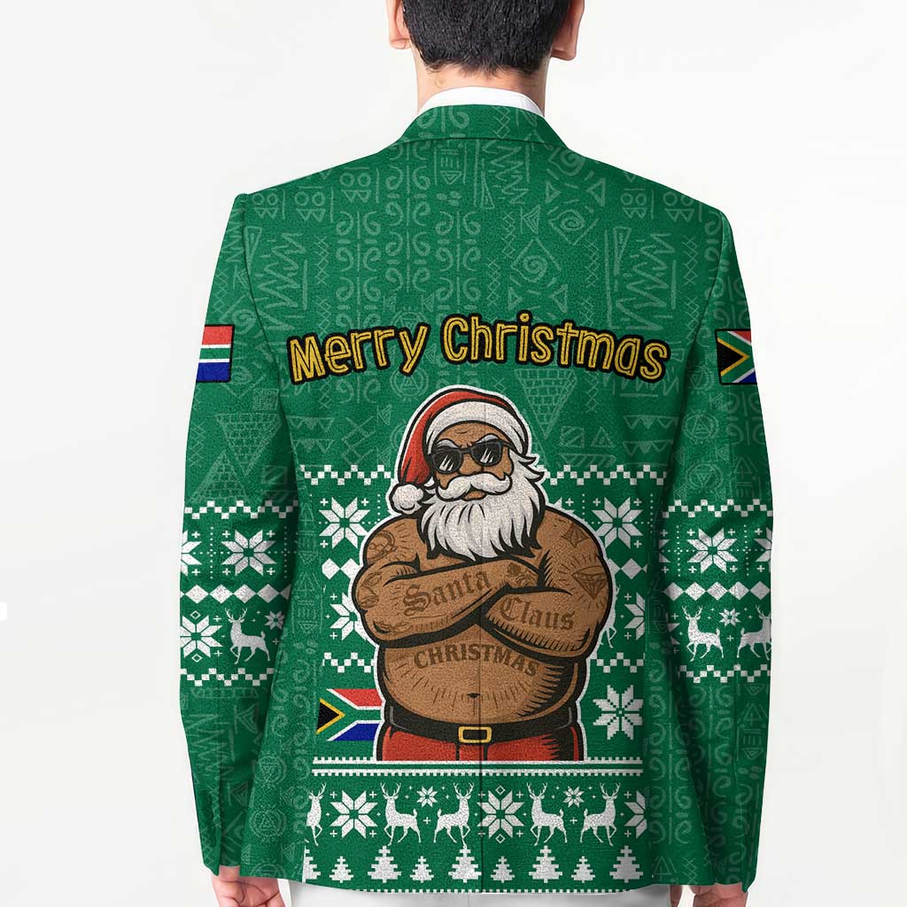 South Africa Christmas Blazer Christmas Santa Claus Tattoo - Wonder Print Shop
