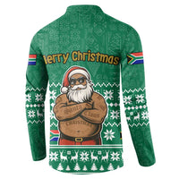 South Africa Christmas Button Sweatshirt Christmas Santa Claus Tattoo - Wonder Print Shop