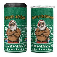 South Africa Christmas 4 in 1 Can Cooler Tumbler Christmas Santa Claus Tattoo - Wonder Print Shop