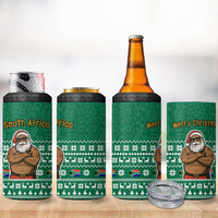 South Africa Christmas 4 in 1 Can Cooler Tumbler Christmas Santa Claus Tattoo - Wonder Print Shop