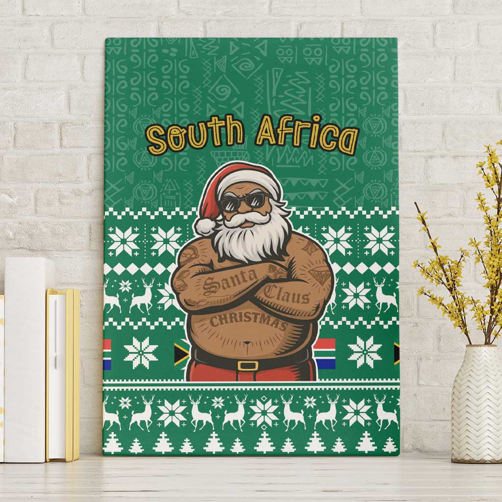 South Africa Christmas Canvas Wall Art Christmas Santa Claus Tattoo - Wonder Print Shop