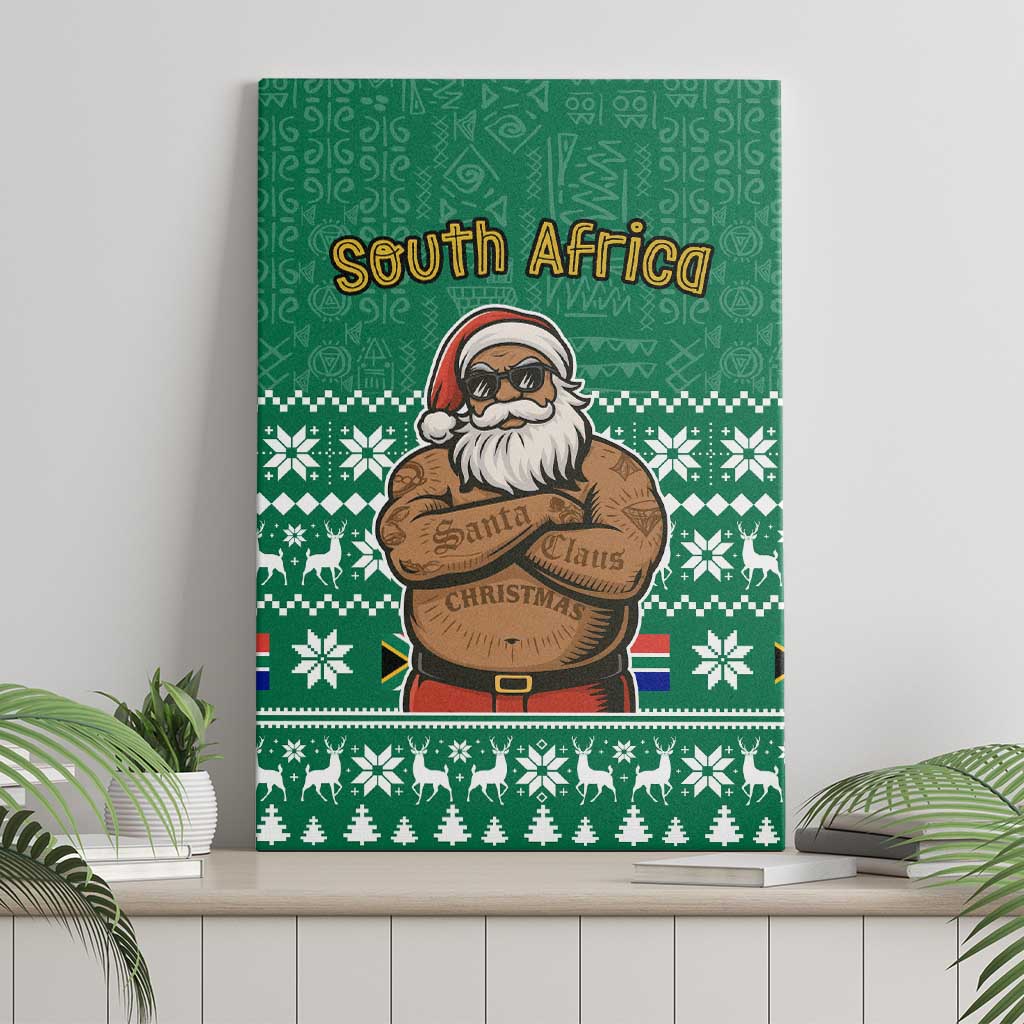 South Africa Christmas Canvas Wall Art Christmas Santa Claus Tattoo - Wonder Print Shop