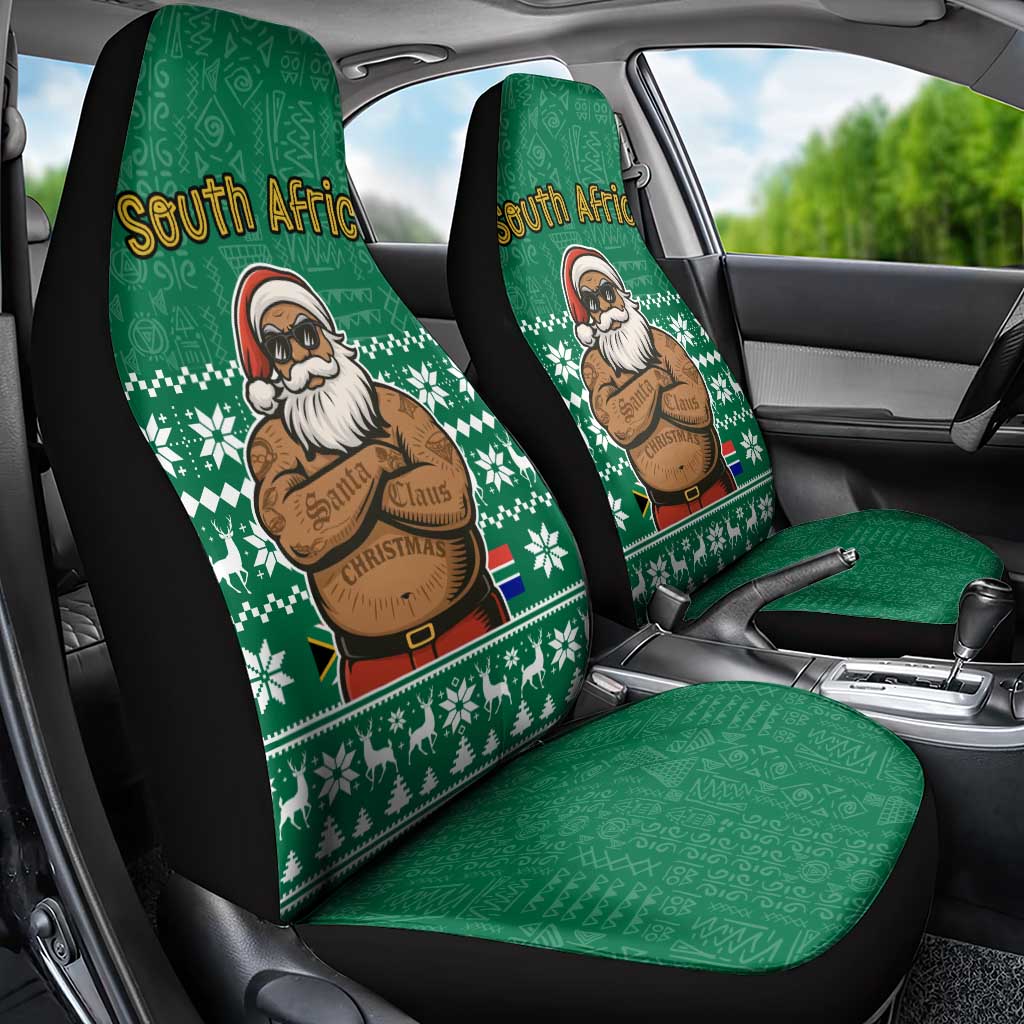 South Africa Christmas Car Seat Cover Christmas Santa Claus Tattoo - Wonder Print Shop