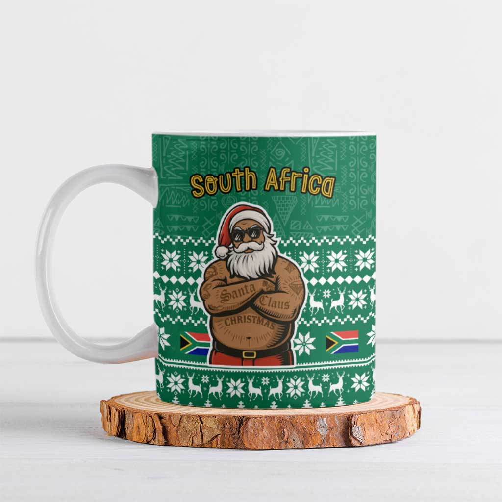 South Africa Christmas Ceramic Mug Christmas Santa Claus Tattoo - Wonder Print Shop