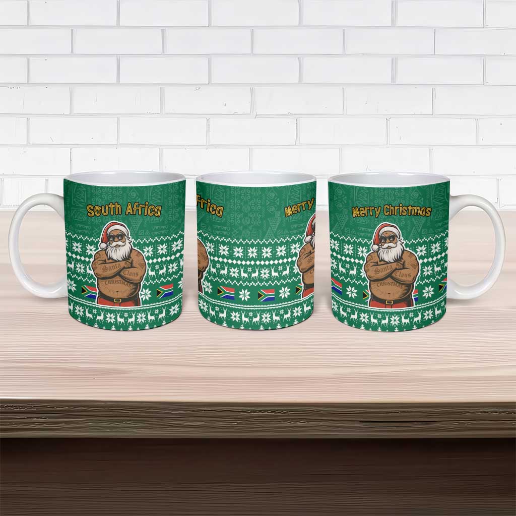 South Africa Christmas Ceramic Mug Christmas Santa Claus Tattoo - Wonder Print Shop