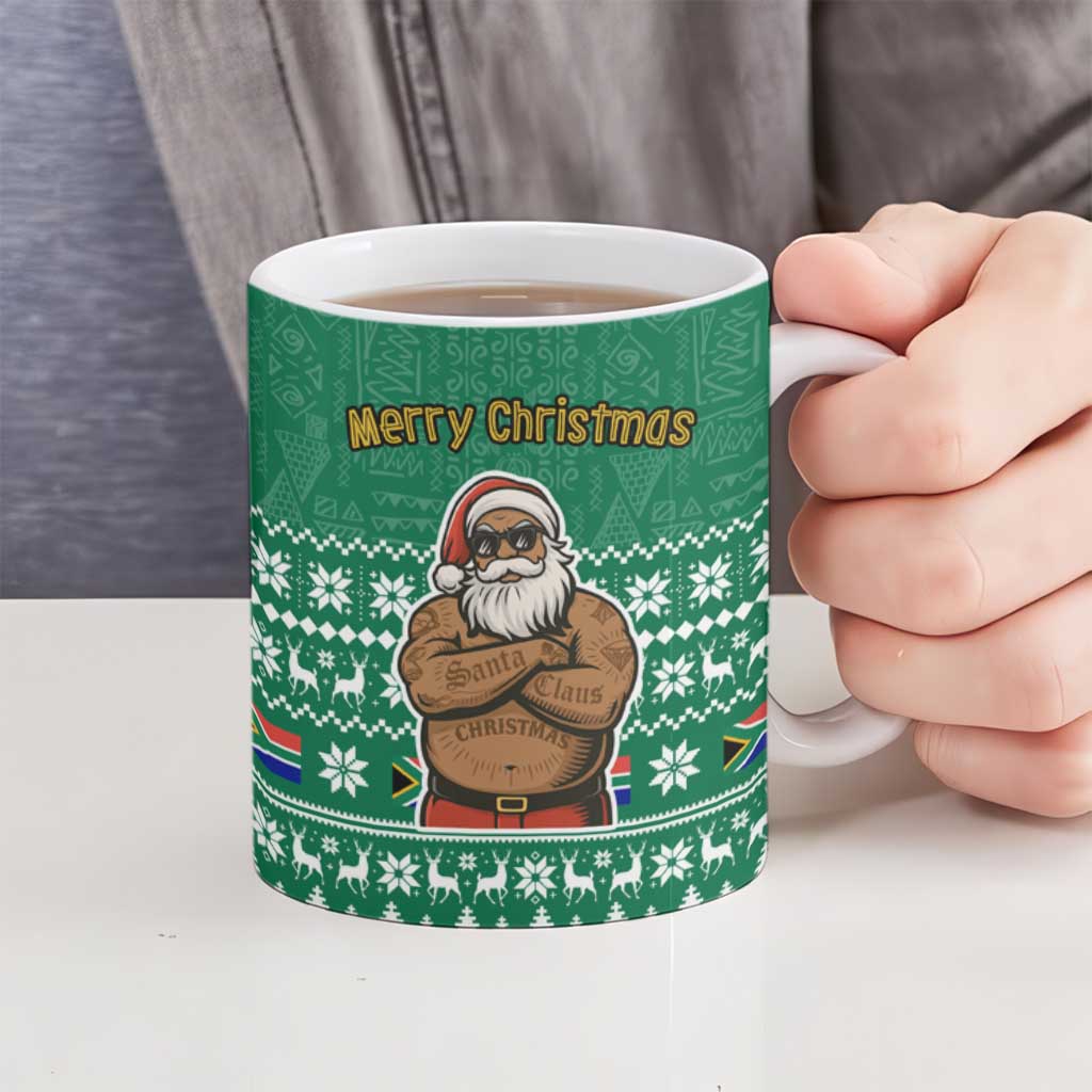 South Africa Christmas Ceramic Mug Christmas Santa Claus Tattoo - Wonder Print Shop
