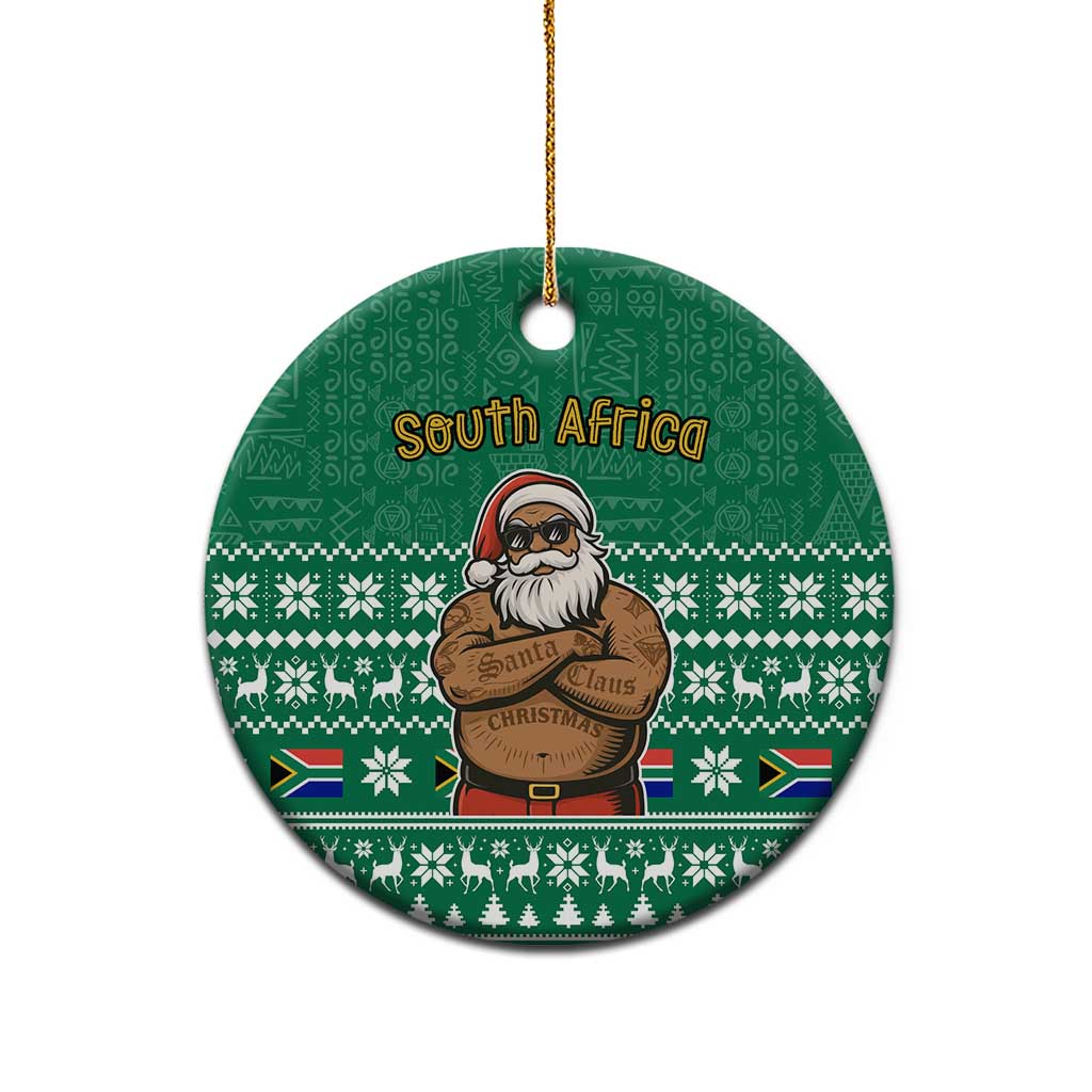 South Africa Christmas Ceramic Ornament Christmas Santa Claus Tattoo - Wonder Print Shop
