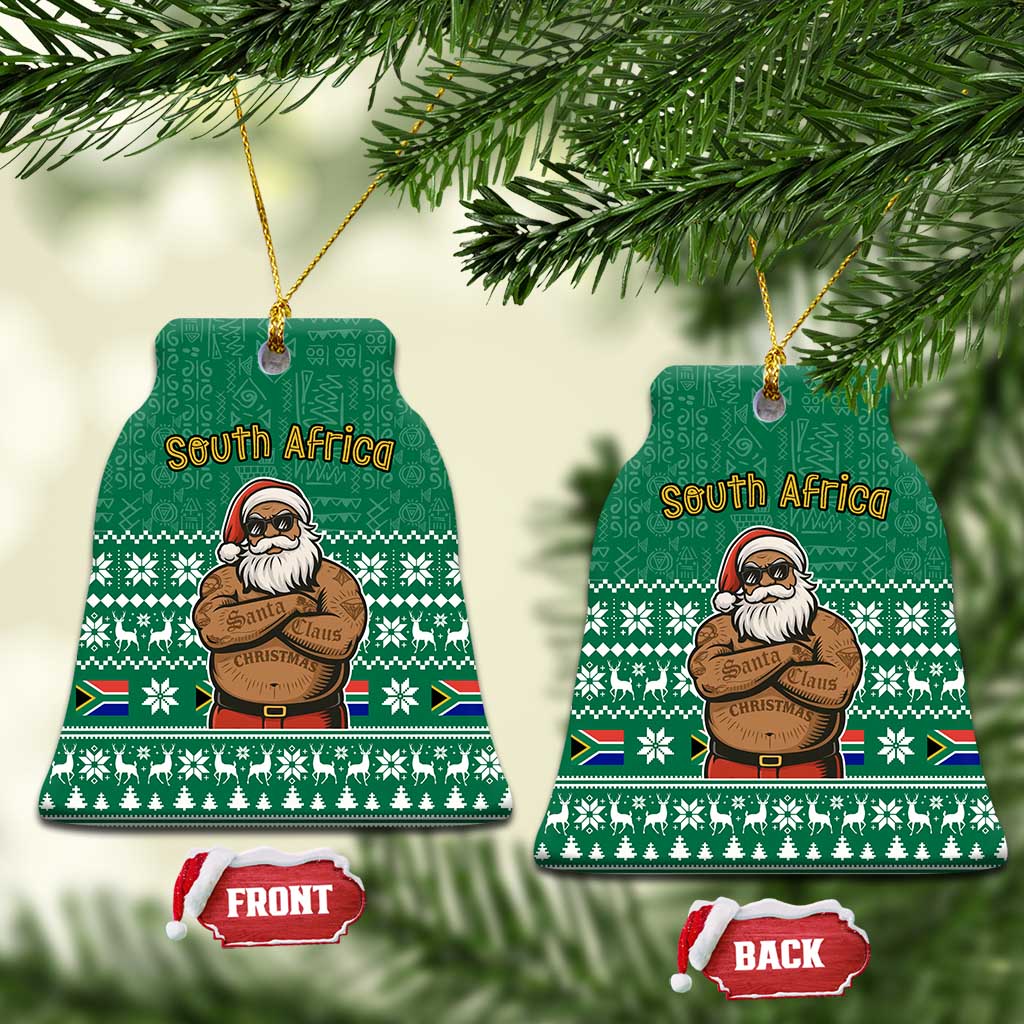 South Africa Christmas Ceramic Ornament Christmas Santa Claus Tattoo - Wonder Print Shop