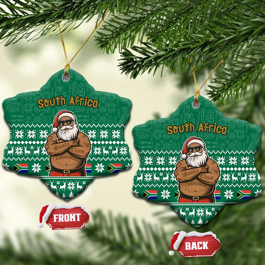 South Africa Christmas Ceramic Ornament Christmas Santa Claus Tattoo - Wonder Print Shop