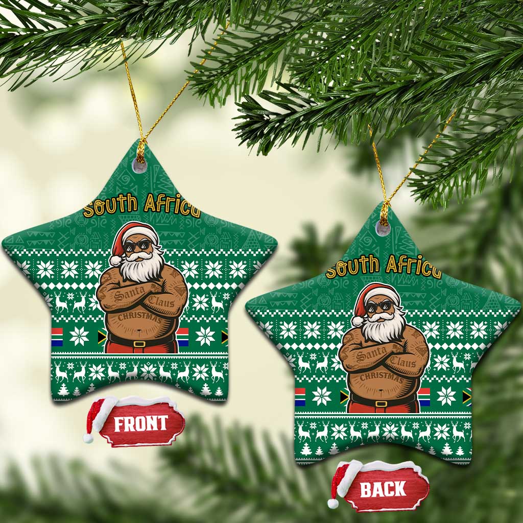 South Africa Christmas Ceramic Ornament Christmas Santa Claus Tattoo - Wonder Print Shop