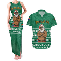 South Africa Christmas Couples Matching Tank Maxi Dress and Hawaiian Shirt Christmas Santa Claus Tattoo - Wonder Print Shop
