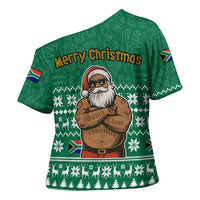 South Africa Christmas Cross Shoulder Shirt Christmas Santa Claus Tattoo - Wonder Print Shop