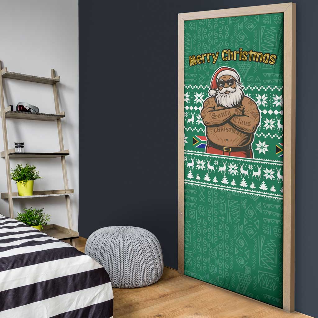 South Africa Christmas Door Cover Christmas Santa Claus Tattoo - Wonder Print Shop