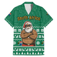 South Africa Christmas Family Matching Mermaid Dress and Hawaiian Shirt Christmas Santa Claus Tattoo - Wonder Print Shop