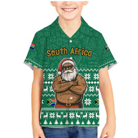 South Africa Christmas Family Matching Mermaid Dress and Hawaiian Shirt Christmas Santa Claus Tattoo - Wonder Print Shop