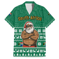 South Africa Christmas Family Matching Off The Shoulder Long Sleeve Dress and Hawaiian Shirt Christmas Santa Claus Tattoo - Wonder Print Shop