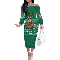South Africa Christmas Family Matching Off The Shoulder Long Sleeve Dress and Hawaiian Shirt Christmas Santa Claus Tattoo - Wonder Print Shop