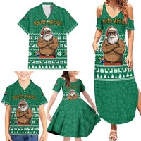 South Africa Christmas Family Matching Summer Maxi Dress and Hawaiian Shirt Christmas Santa Claus Tattoo - Wonder Print Shop