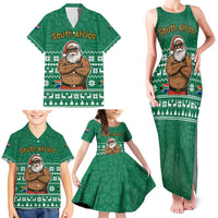 South Africa Christmas Family Matching Tank Maxi Dress and Hawaiian Shirt Christmas Santa Claus Tattoo - Wonder Print Shop