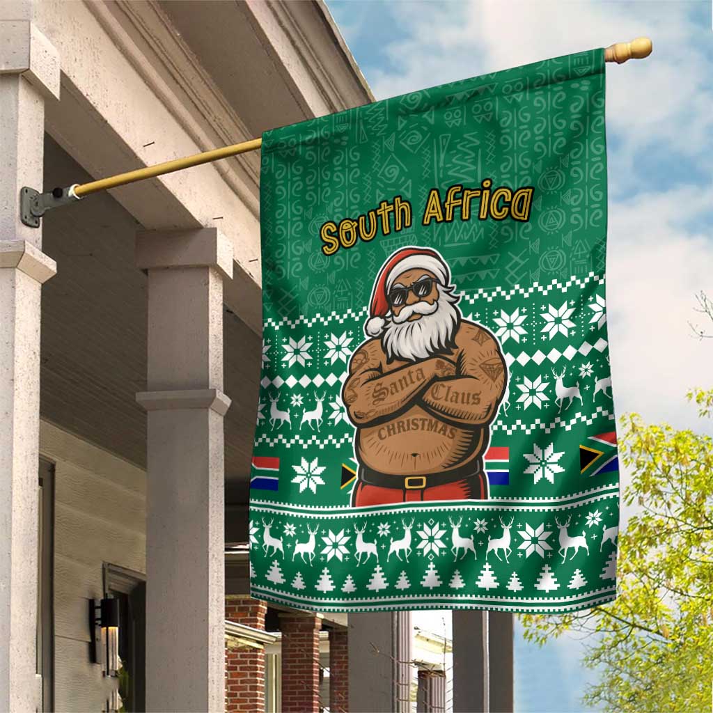 South Africa Christmas Garden Flag Christmas Santa Claus Tattoo - Wonder Print Shop