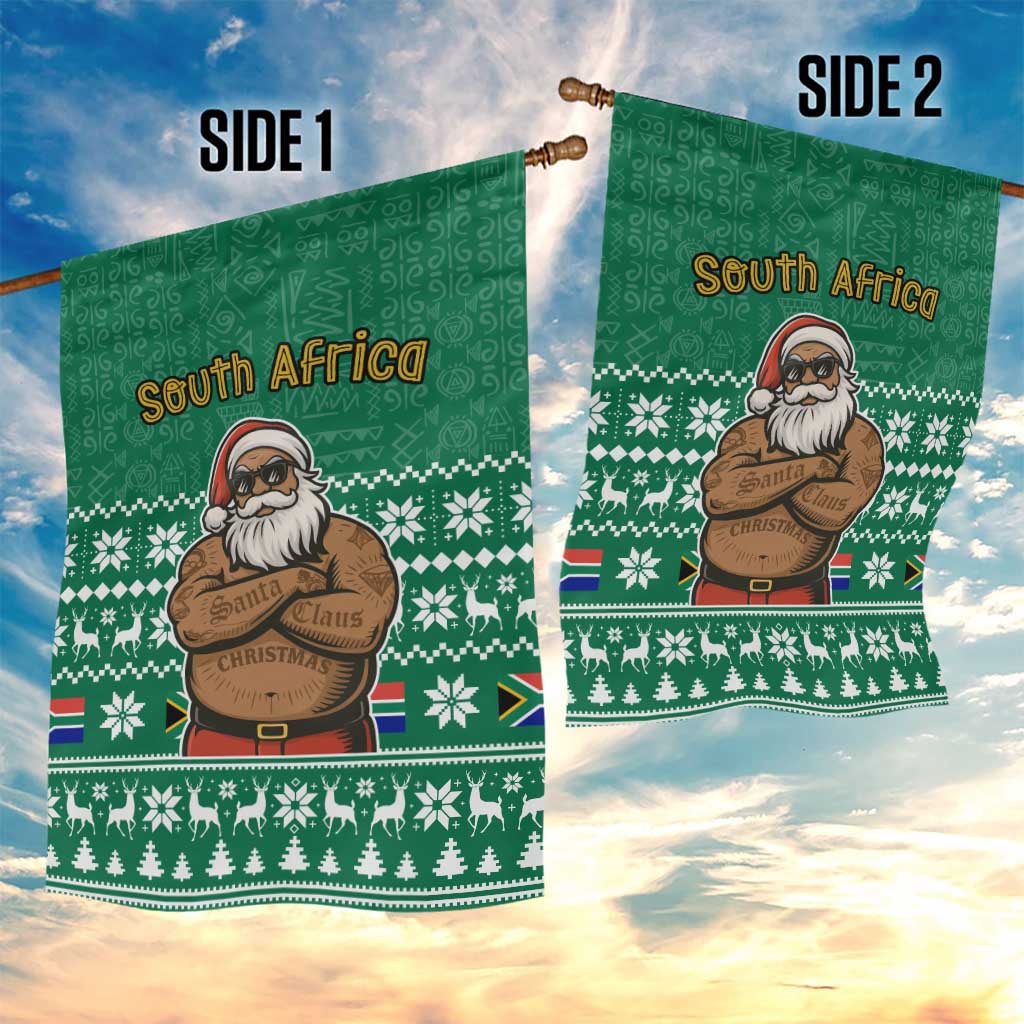 South Africa Christmas Garden Flag Christmas Santa Claus Tattoo - Wonder Print Shop