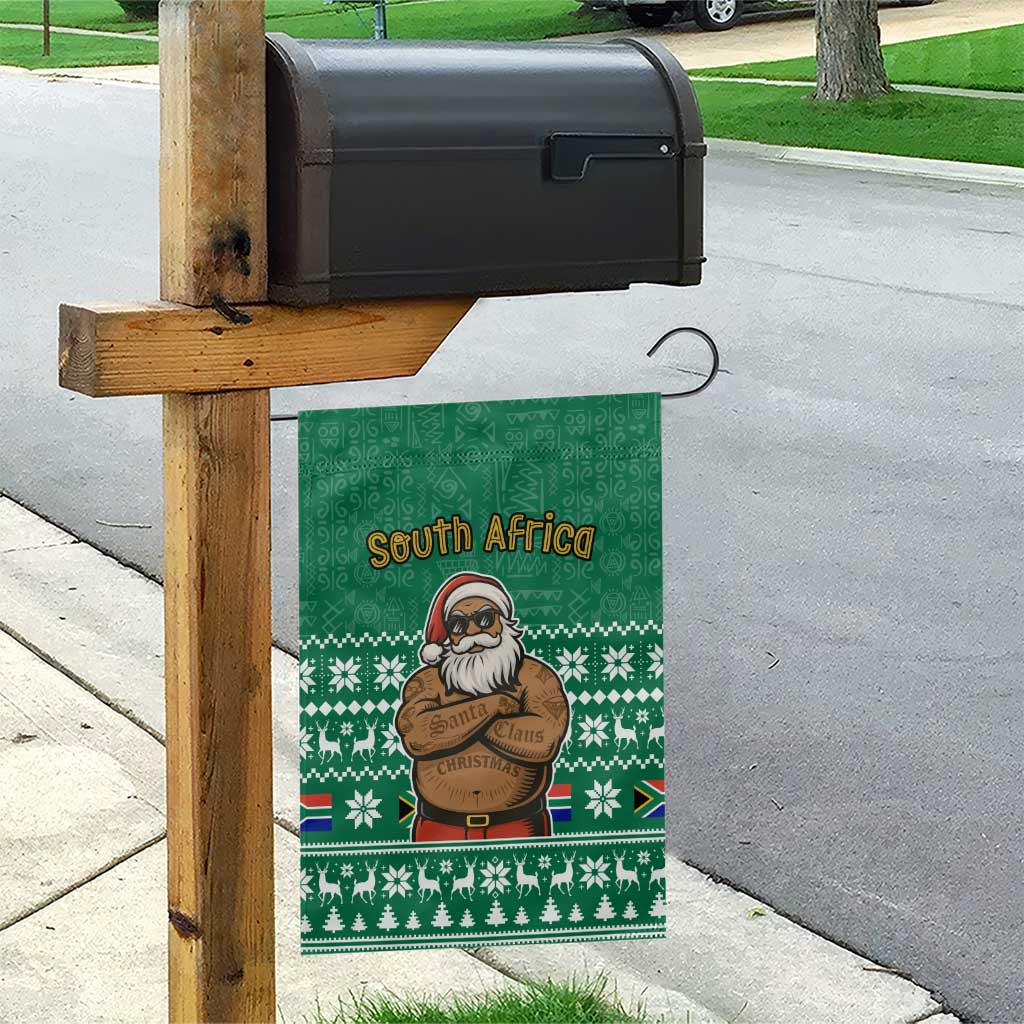 South Africa Christmas Garden Flag Christmas Santa Claus Tattoo - Wonder Print Shop