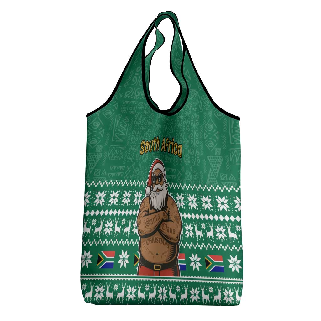 South Africa Christmas Grocery Bag Christmas Santa Claus Tattoo - Wonder Print Shop