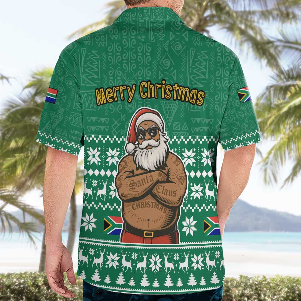 South Africa Christmas Hawaiian Shirt Christmas Santa Claus Tattoo - Wonder Print Shop