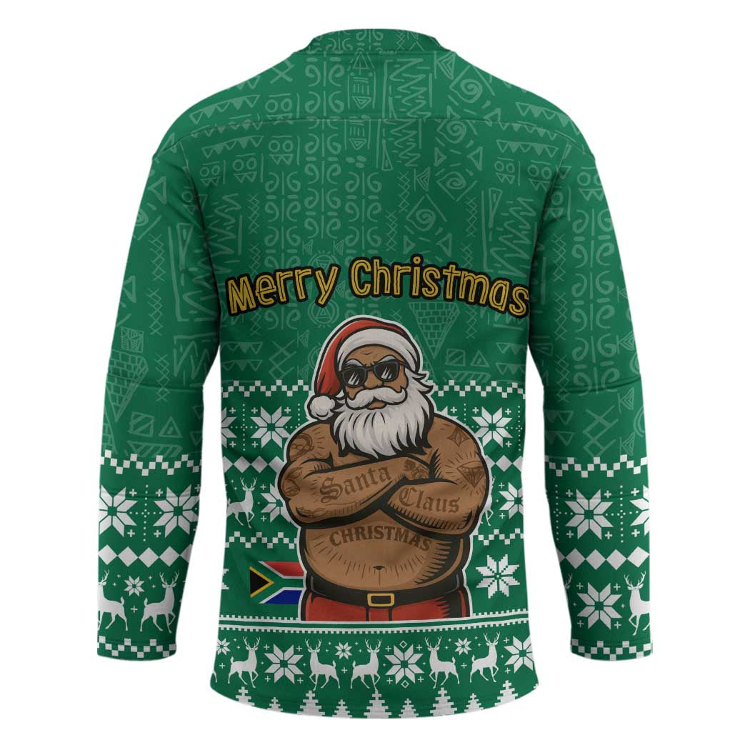 South Africa Christmas Hockey Jersey Christmas Santa Claus Tattoo - Wonder Print Shop