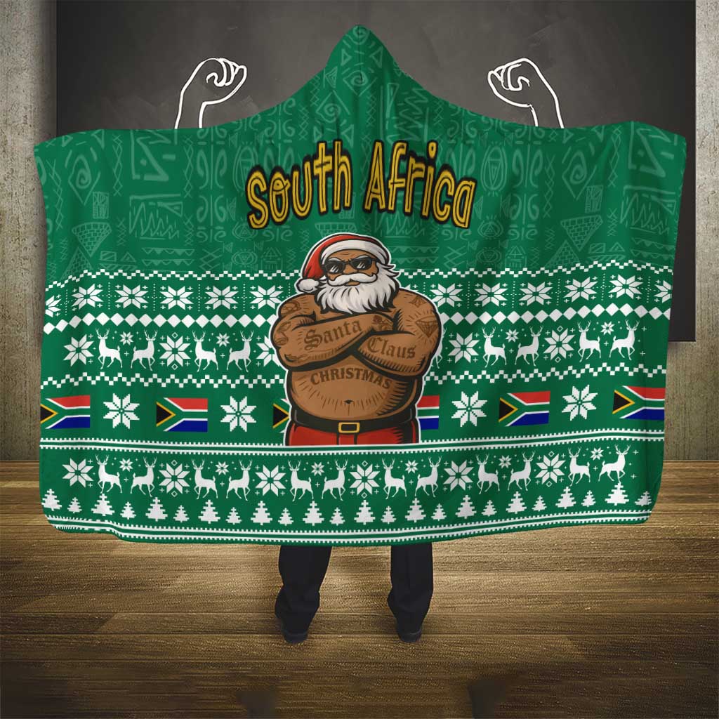 South Africa Christmas Hooded Blanket Christmas Santa Claus Tattoo - Wonder Print Shop
