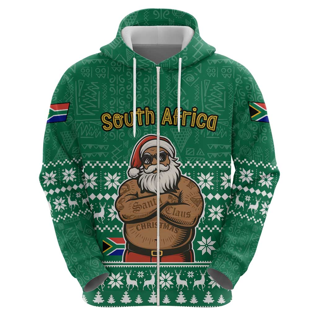 South Africa Christmas Hoodie Christmas Santa Claus Tattoo - Wonder Print Shop